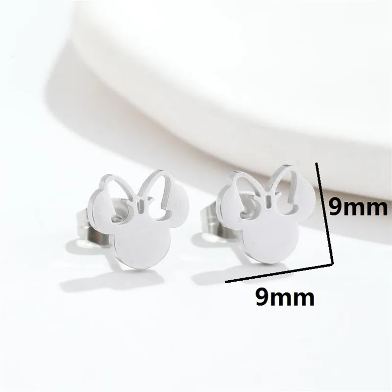 Golden Stainless Steel Mini Stud Earrings Women Everyday Jewelry Cute Leaf Boots Music Star Cactus Earings Pendientes Gifts