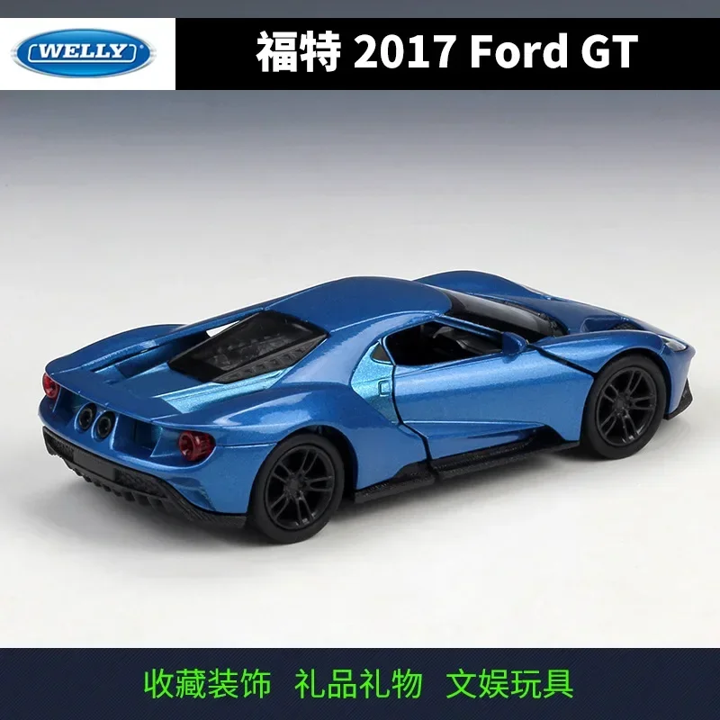 WELLY 1:36 2017 Ford GT Toy Diecast Vehcle Model Sport Pull Back Car Educational Collection regalo per bambini BD55