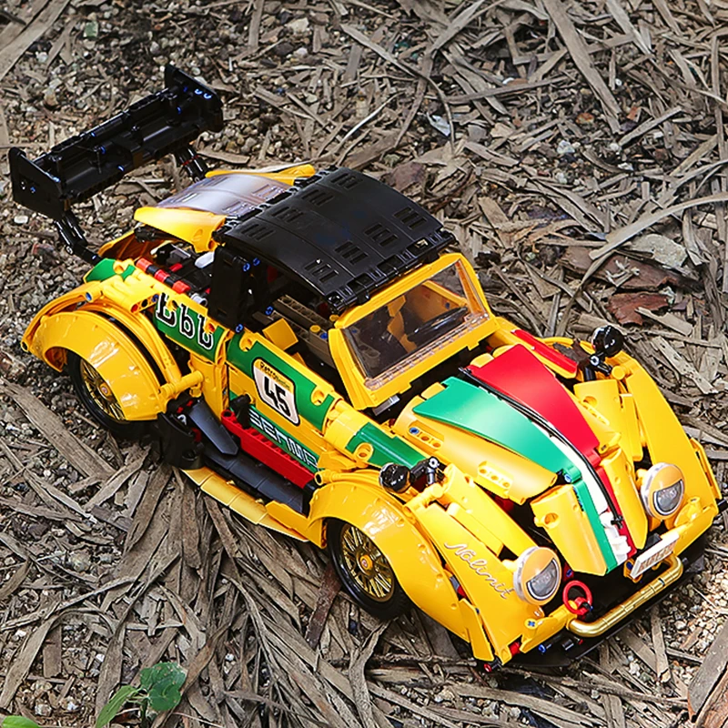 2369PCS 1:10 스케일 레트로 레이싱카 블록 모델 장난감 조립 브릭 시티 스포츠카 장식품 선물용