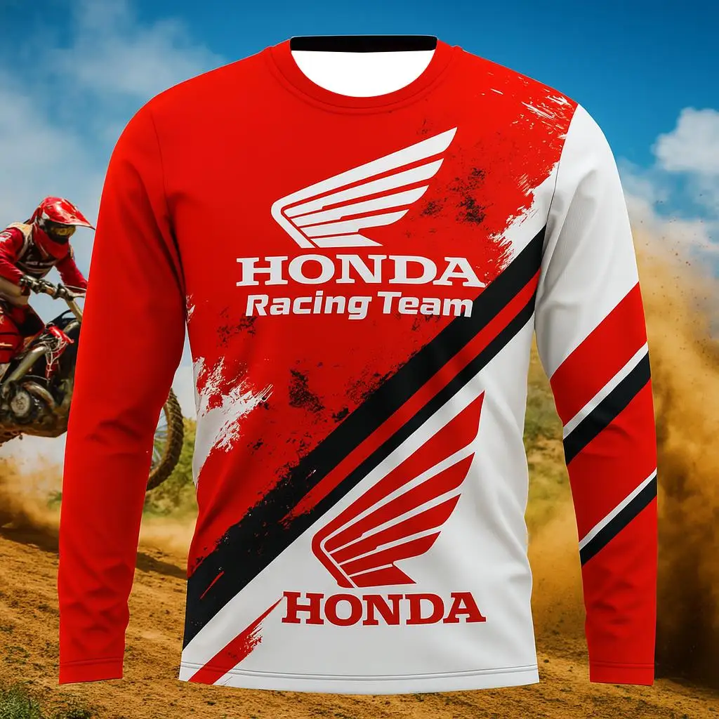 

Honda 2026 Dirt Bike Jersey Breathable Long Sleeve Motorcycle T-Shirt Comfortable Mountain Racing and Outdoor Riding Gear