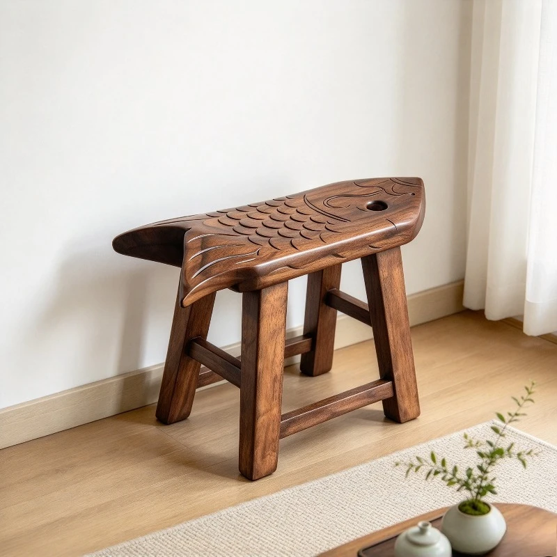 Elm Wood Stool Shoe Bench Kids Step Stool Solid Wooden Low Seat Baby Footstool for Living Room Coffee Table Home Decor Gift Sets