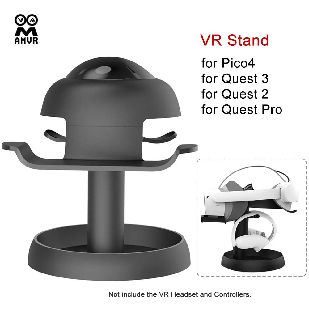 AMVR VR Stand Holder for Meta Quest 3/2/Pro VR Headset Controllers Display Bracket for Vision Pro/Pico4 With Greater Stability