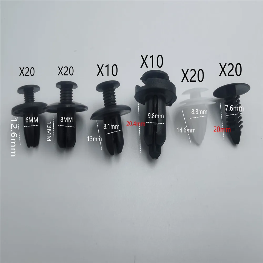 100Pcs Auto Fastener Clip Mixed Car Rivet Clips for Jaguar XF XFL XE XJ XJL F-Pace F pace fpace X761 XJ6 XKR XK8 X320 X308