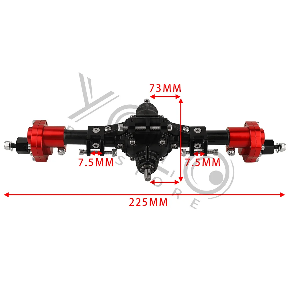 6x6 Portal Middle Axle for Axial SCX10 II 1/10 RC Crawler Chassis Heavy Duty Aluminum Upgrade Replacement Parts Accessories