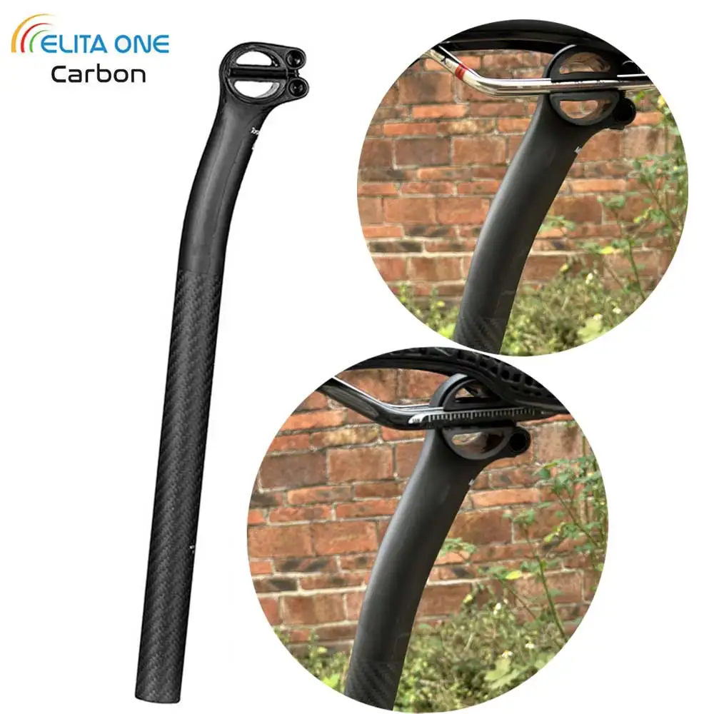 

elitaone Carbon Seat post Offset 20mm MTB/Road Bike Seatposts Carbon fiber half shell Suitable for carbon rail saddle