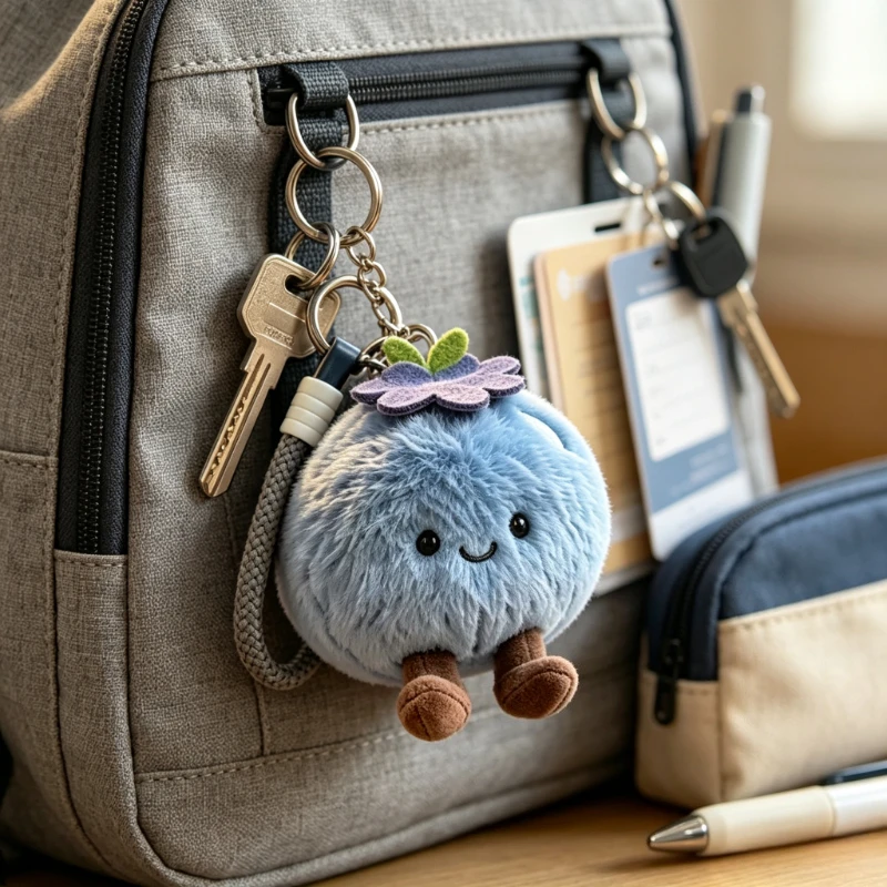 1pc/2pc Blueberry Pendant Backpack Pendant Student Office Worker Cute Simulation Decoration Backpack Keychain