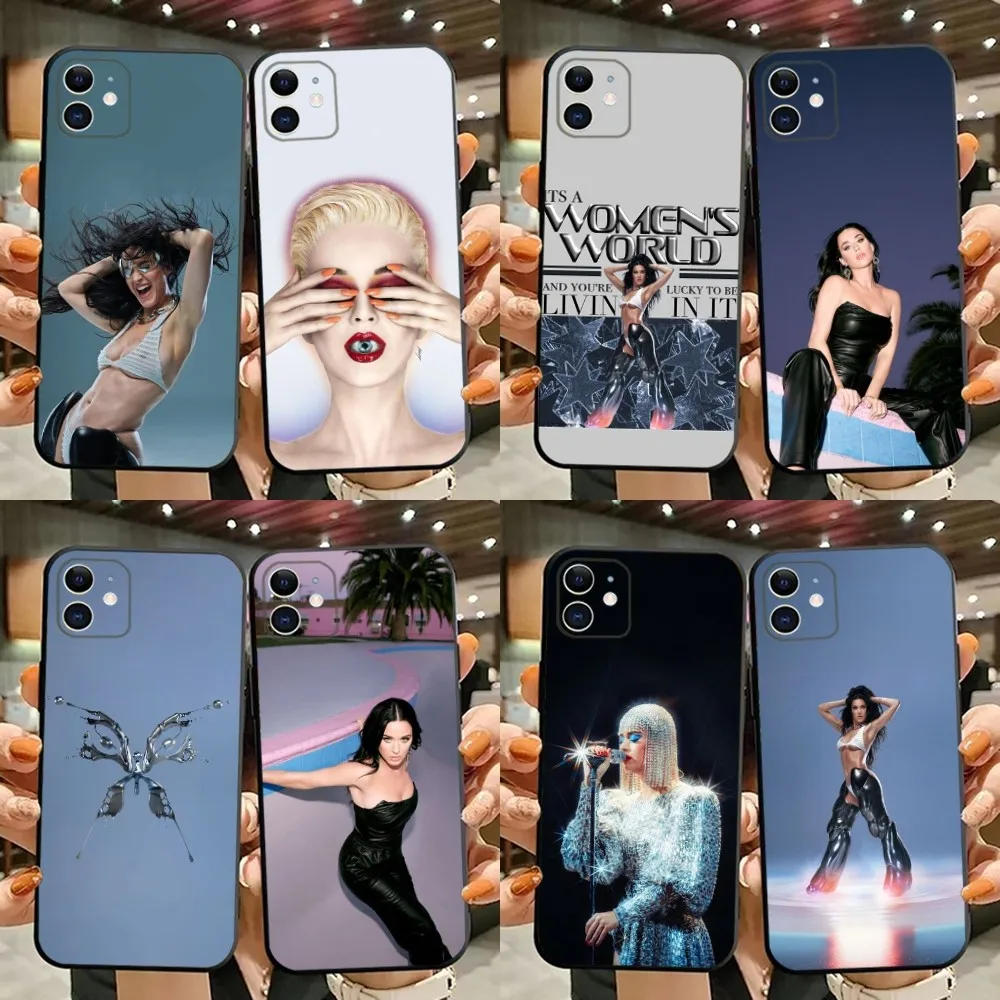 

K-Katy P-Perry Womans World Phone Case For iPhone 15,14,13,12,11,Plus,Pro Max,XS,X,XR,SE,Mini,8,7 Soft Silicone Black Cover