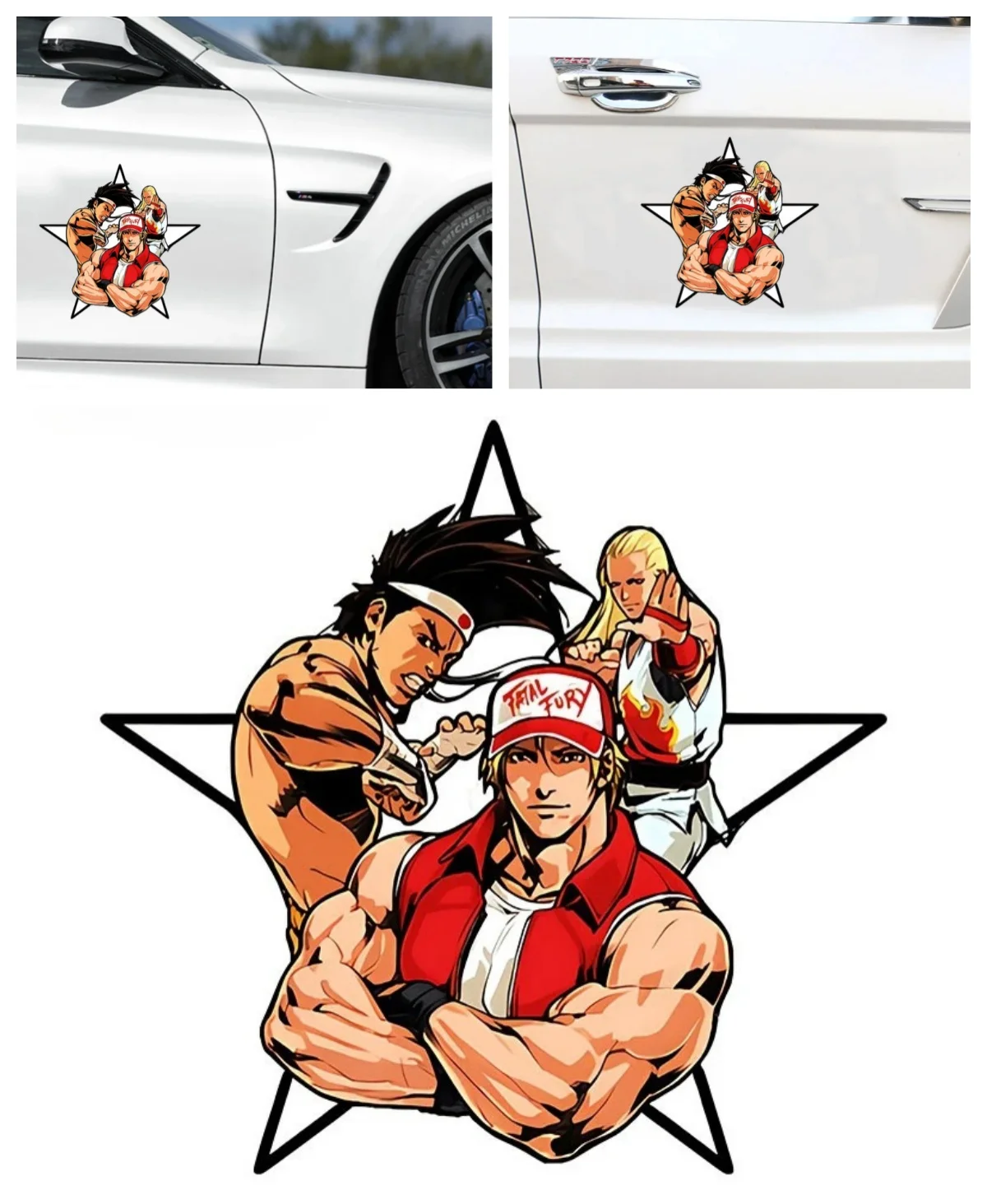 

Cartoon Terry Bogard Car Sticker Van Bike Window Bumper Vinyl Decal Window Tuning Laptop Trunk Accessories