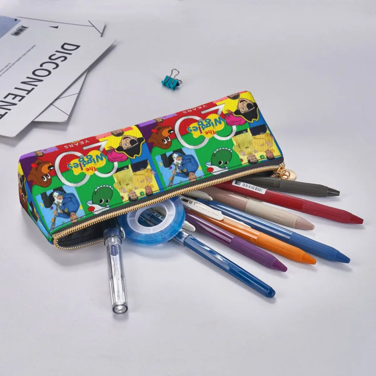 The Wiggles-estuches para lápices de banda musical, almacenamiento de bolígrafos, suministros de papelería, caja de bolígrafos de gran capacidad, bolsa de lápices para niños