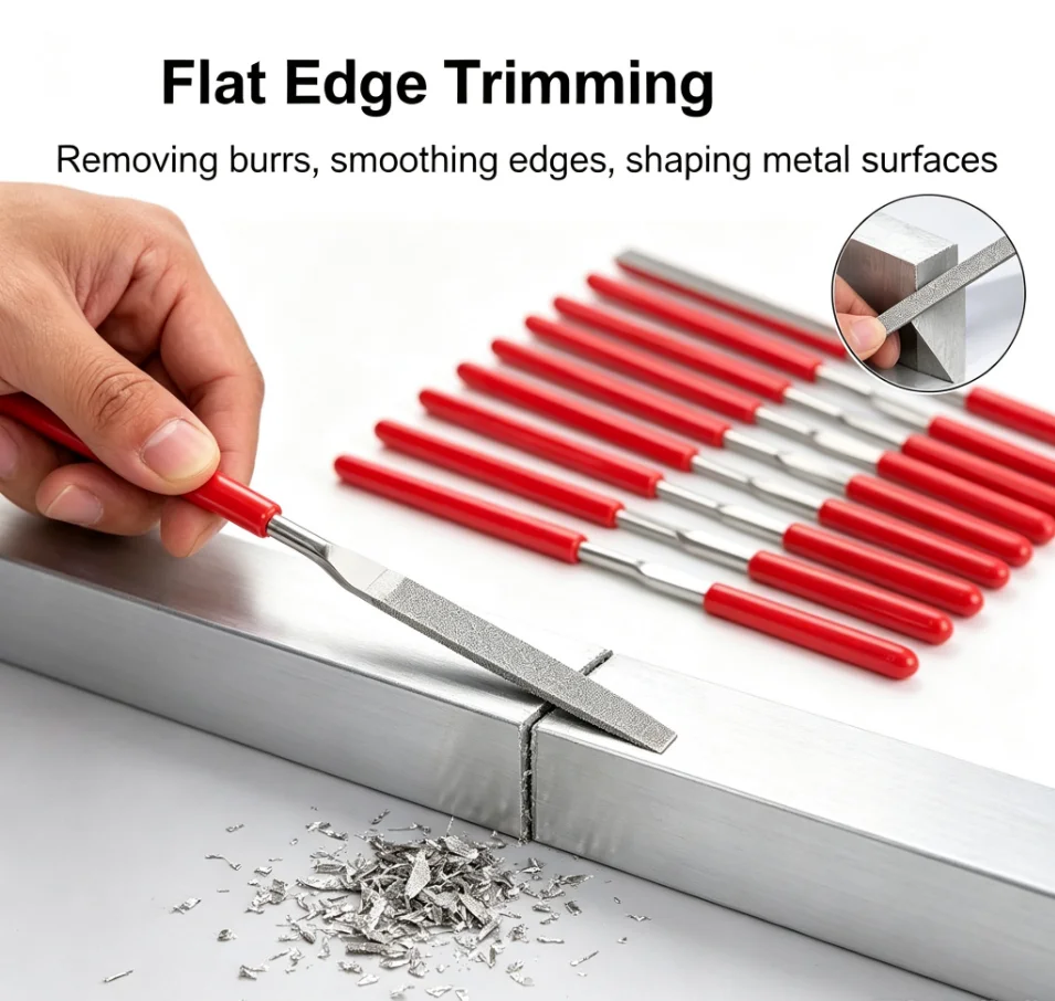 SenNan 10Pcs Diamond Needle File Set 3x140mm Mini Needle File Kit For Stone Glass Metal Carving Craft Hand Tools Needle File Set