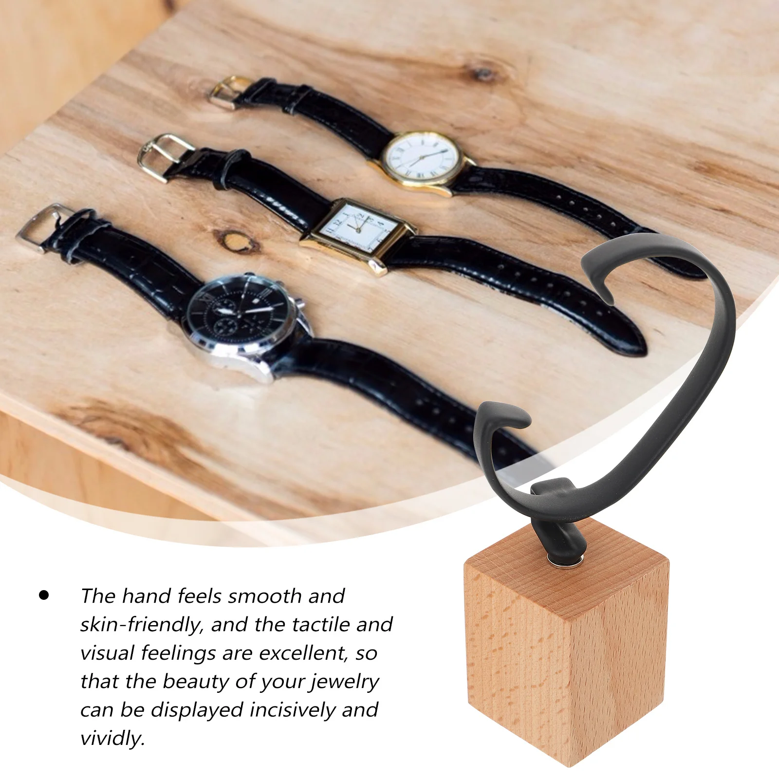 

1Pcs Solid Beech Watch Display Stand Decorative Jewelry Holder Storage Base Suitable for Home Office Store Showcase Organizer