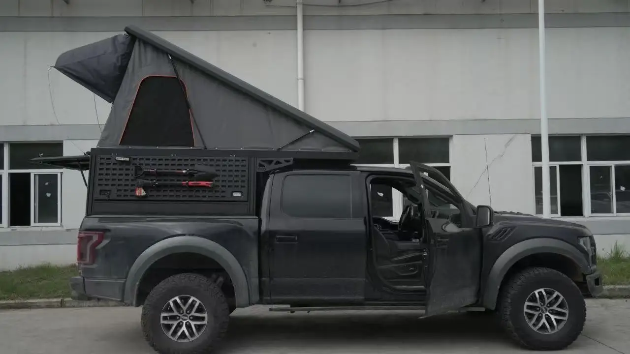 off Road Camper Slide on Pickup Canopy Tent Stocks Available for F150 5.5ft&Tacoma 5ft&Tacoma 6ft - Image 4