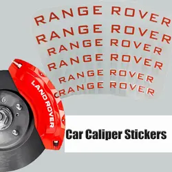 6Pcs Car Caliper Sticker Heat Resistant Decals Wheel Decoration For Land Rover Discovery Range Rover Sport Evoque Vogue Vlear