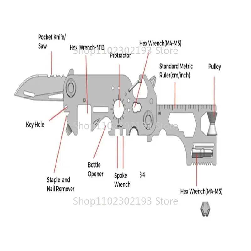 سكين طي متعدد الوظائف لـ SOS ، 30 في 1 ، أداة جيب ، ترس صغير ، أداة يدوية ، مفتاح ، مفتاح ربط ، كم