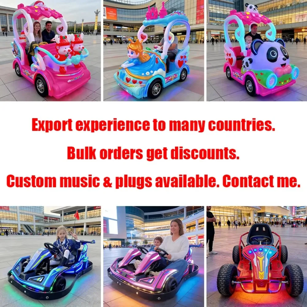 CE Certified Electric Tracked Bumper Car, Double Seat, All-Terrain, Amusement Park, Parent-Child, Battery Operated Ride-On Toy