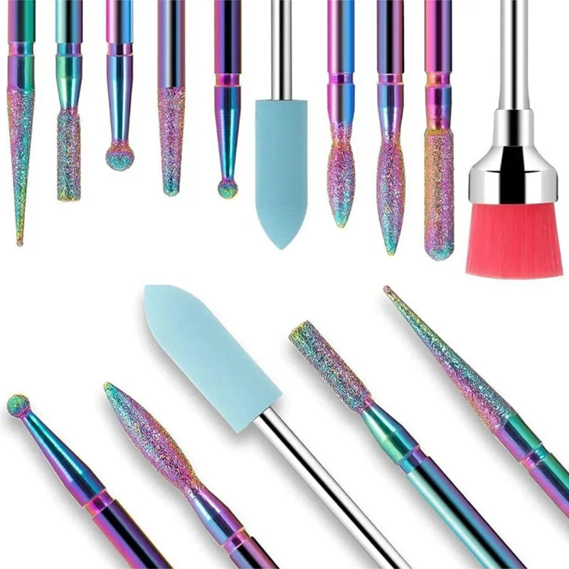 10 unids/caja cortadores de tungsteno para manicura, accesorios de taladro de carburo para uñas, brocas, equipo de decoración de uñas, herramientas para máquina, fresa