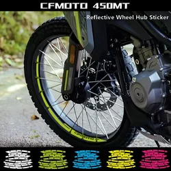 Pegatina de anillo interior para rueda de motocicleta, vinilo reflectante impermeable, calcomanía de rayas para llanta, para CFMOTO 450MT 450 MT IBEX 450