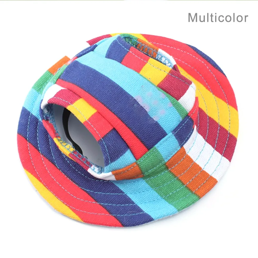 Dog Cap With Ear Holes for Small Dogs Canvas Cap Dog Baseball Beach Visor Hat Puppy Outdoor Cap