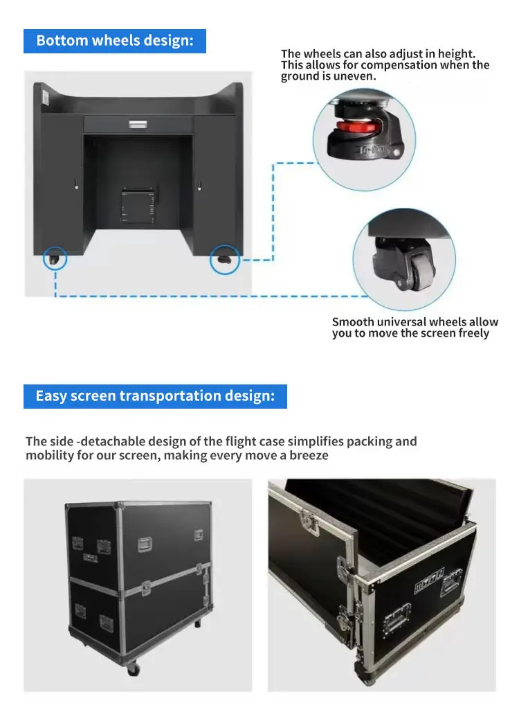 Portable Full Color LED DJ Booth Table with Animation Video Wall and Wheels for Party Events Home Bar Nightclub view 4