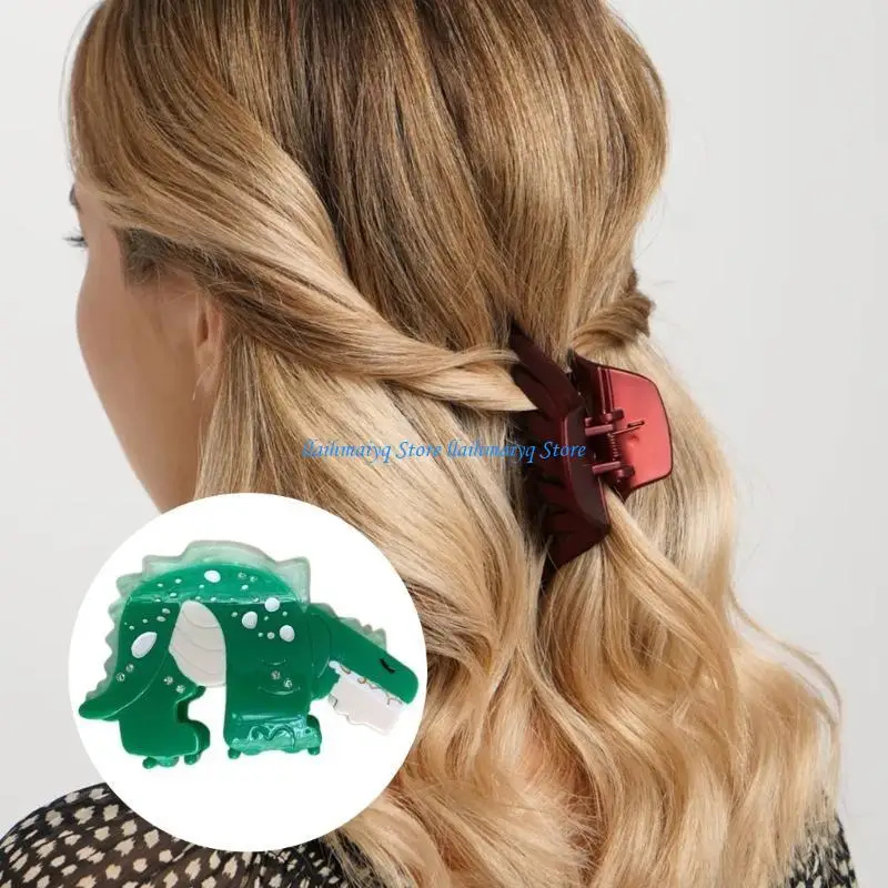 

573B Hair Clip for Women Princess Barrettes Cartoon Dinosaur Elegant Hair Jaw Clip