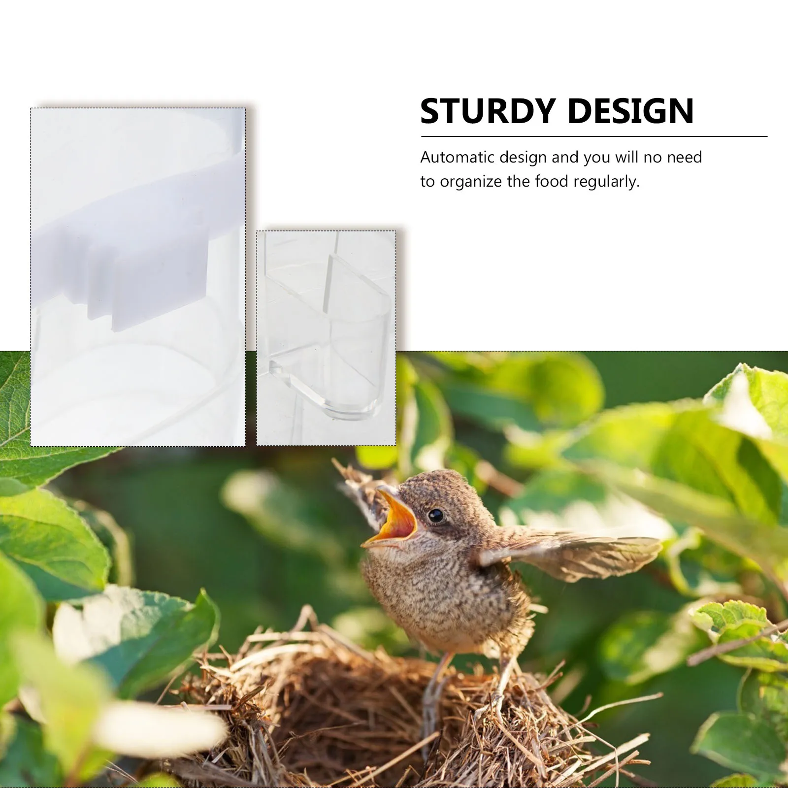 

3 Pcs Birds Automatic Drinking Fountain Pigeon Water Dispenser Wild Feeders White Plastic