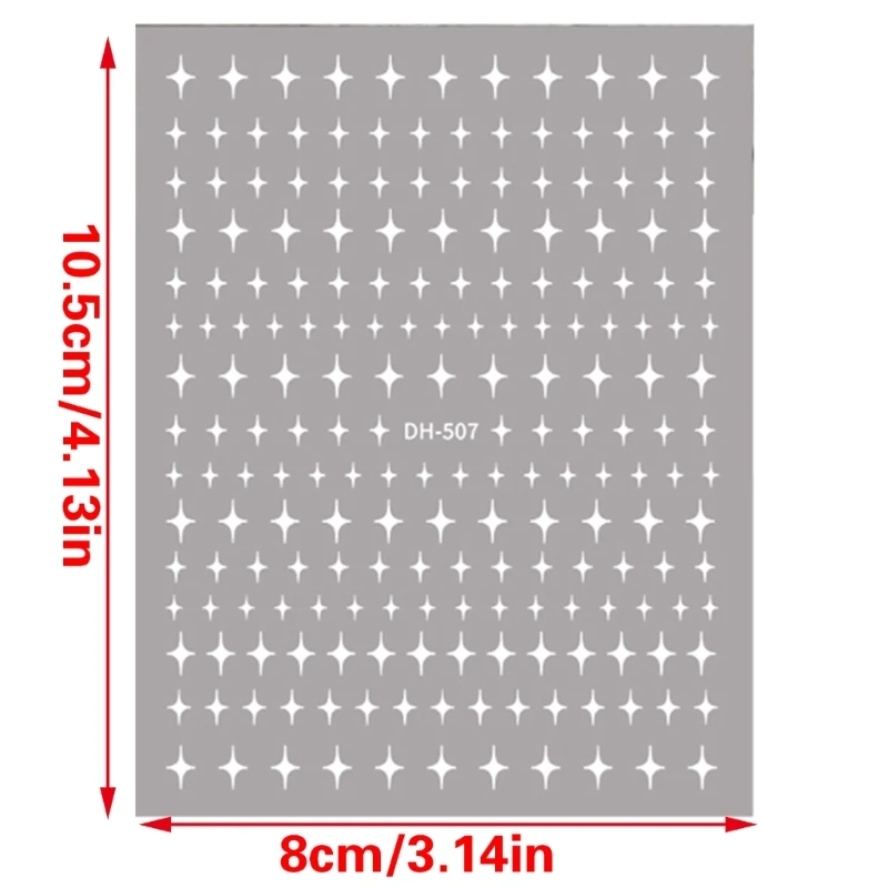 Q1QD 4 Tấm 3D Ngôi Sao Miếng Dán Móng Tay Móng Tay Đề Can Móng Tay Nghệ Thuật Dán Móng Tay Tiếp Liệu