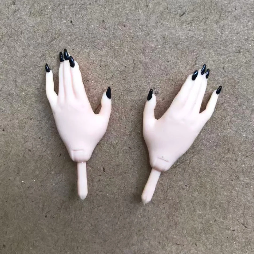 Novas Mãos de Substituição para Bonecas Fashion Sister 1/6 com Opções de Unhas Longas - Cores Branco, Marrom, Preto e Arco-Íris - Peças Originais para Bonecas