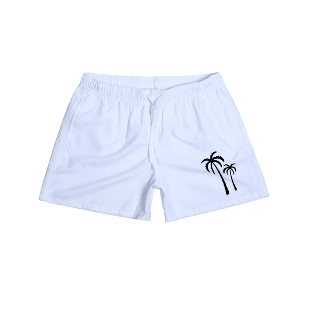 Asian size Men Quick Dry Beach Shorts Funny Middle Finger Flamingo Print Elastic Drawstring Swim Trunks Summer Surf Boardshorts
