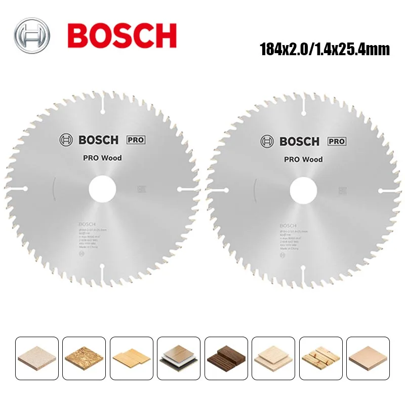 

1Pc Bosch Accessories Professional-Grade Circular Saw Blade for Wood 184X2.0/1.4X25.4Mm T60 Single Piece