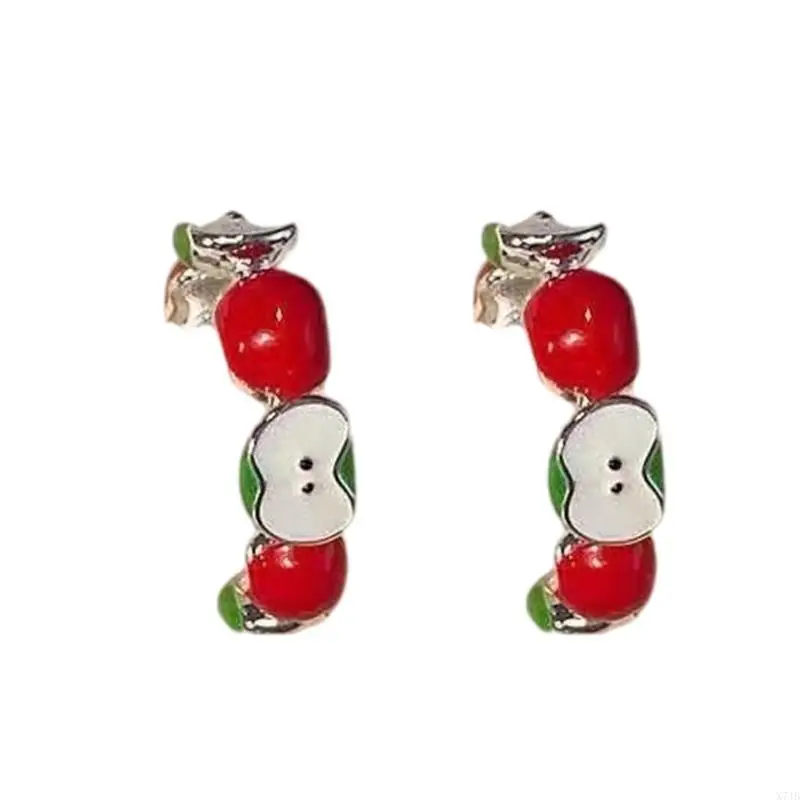 Sophisticated Apples Shaped Studs Charm for Fashion Forward Women