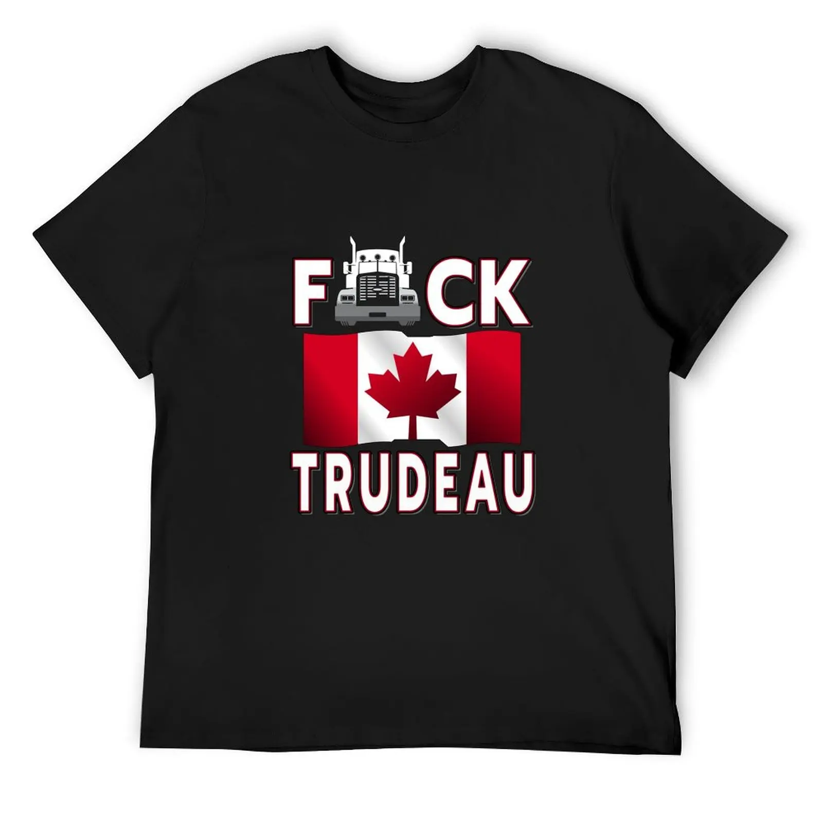 F-CK TRUDEAU SAVE CANADA FREEDOM CONVOY OF TRUCKERS WHITE T-Shirt plus sizes mens t shirts pack