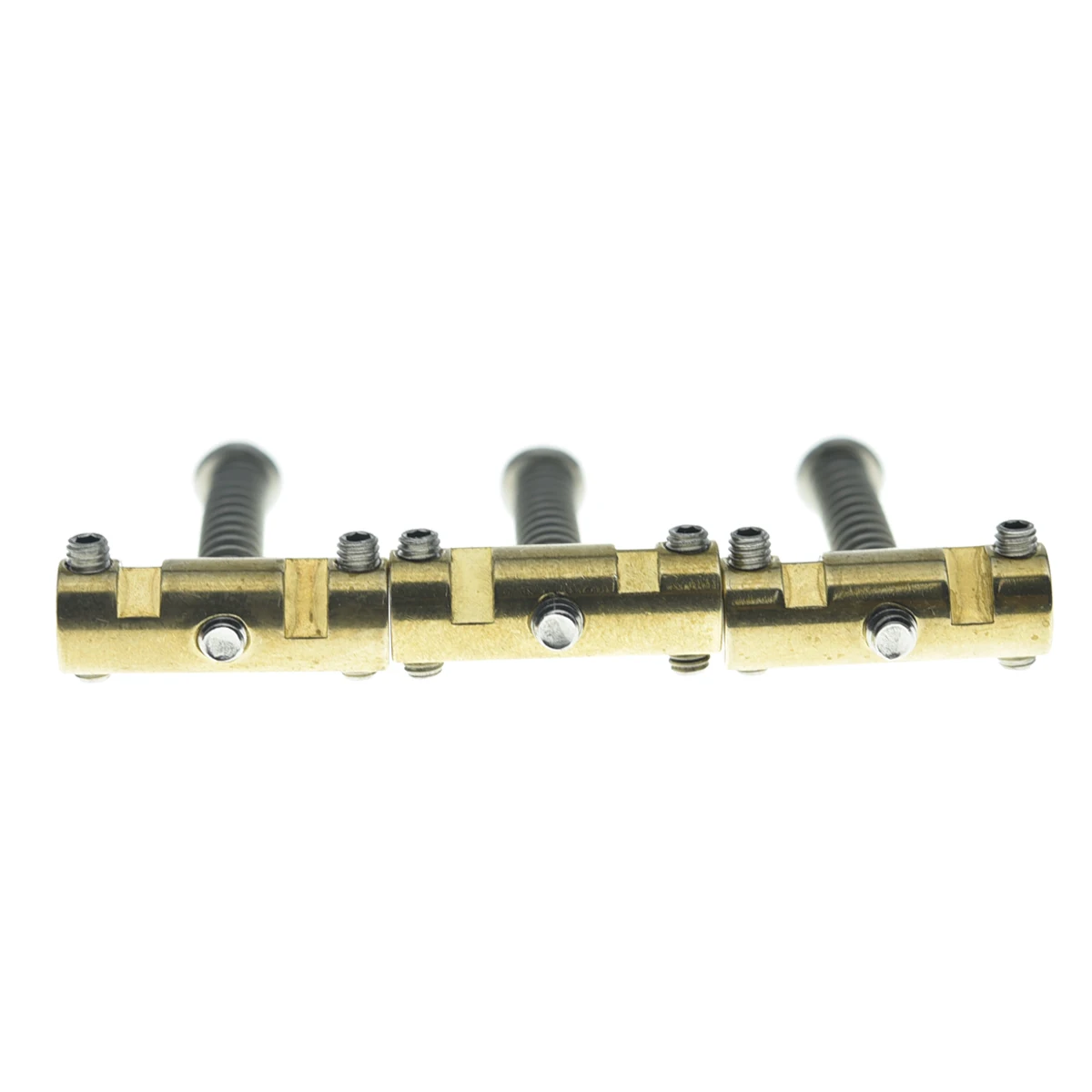 KAISH Set of 3 Compensated Brass Saddles Barrel Style Brass Bridge Saddle for Vintage Tele/Telecaster Bridges