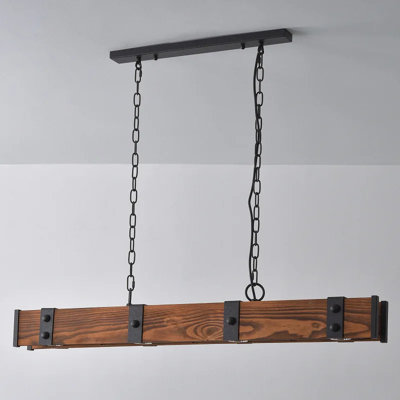 Cross-border special for American rural industrial style wood chandelier study office restaurant lighting retro style