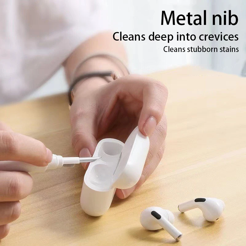 Bluetooth Earphones Cleaner Kit for Airpods Pro 3 2 1 Multi-Function Cleaning Tool with Brush Flocking Sponge Clean Brush Pen