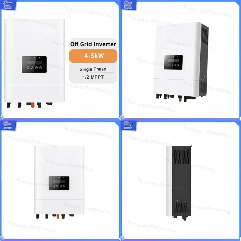 4KW 5KW Hybrid Solar Inverter MPPT PV Grid Tie Power Converter 48V Battery Storage System Off On Grid Pure Sine Wave Inverter