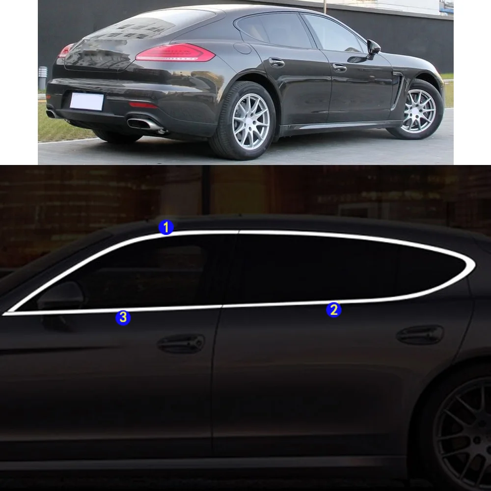 

Car Sticker Garnish Pillar Window Middle Strip Trim Frame Hoods For PORSCHE Panamera 2010 2011 2012 2013 2014 2015 2016