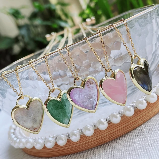 Heart stone necklace hot sale