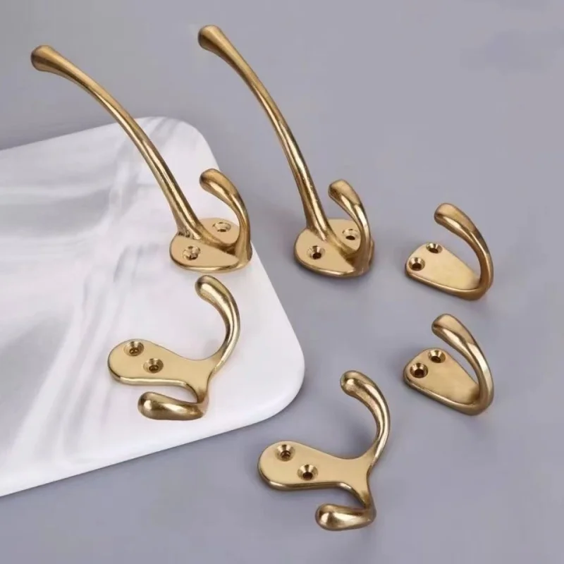 Morden Brass Hooks Wall Decor Hook Curve Bedroom Behide Door Coat Hat Hooks Simple Design Wardrobe Hanger