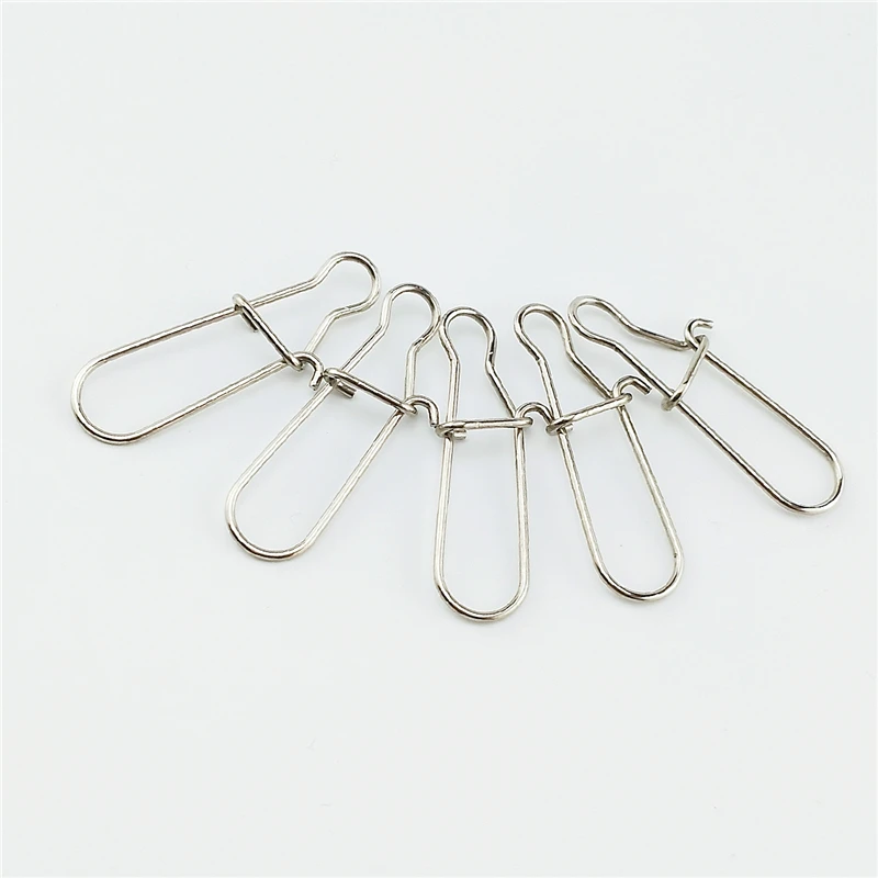 50pcs Stainless Steel Fishing Connector Fast Clip Lock Snap Swivel Solid Rings Safety Snaps Fishing Hook Tool Snap