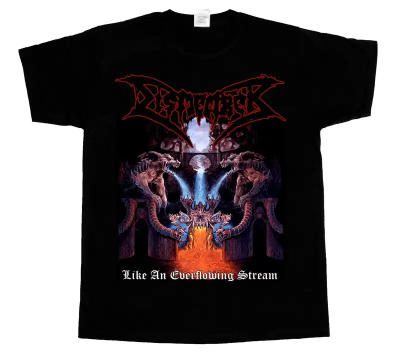 dismember like an everflowing stream 1991 hevay power metal short long sleeve black t-shirt 3XL 4XL 5XL