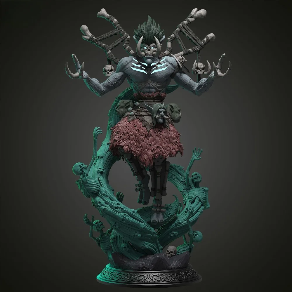 9/12/15/18/21/24cm Troll Tribe Death Loa Resin White Model Printing of High-precision Model Part 3D DIY Coloring Resin Figurine