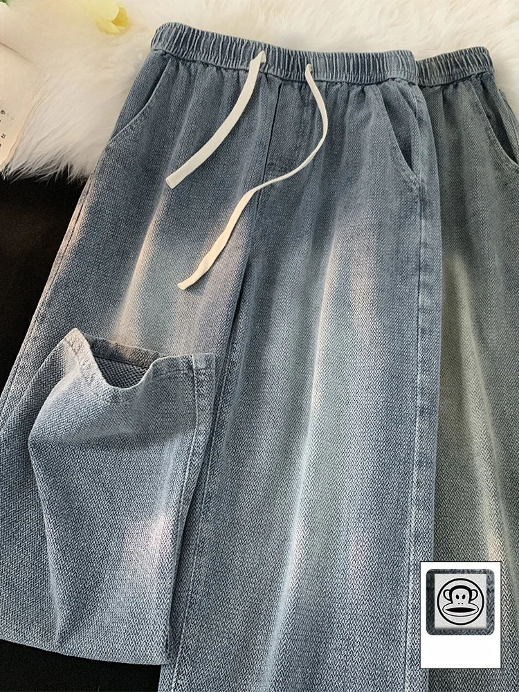 

Мужские джинсы PaulFrank в американском ретро-стиле, широкие повседневные брюки свободного кроя, молодежный тренд, из смесовой ткани хлопок-полиэстер, износостойкие.