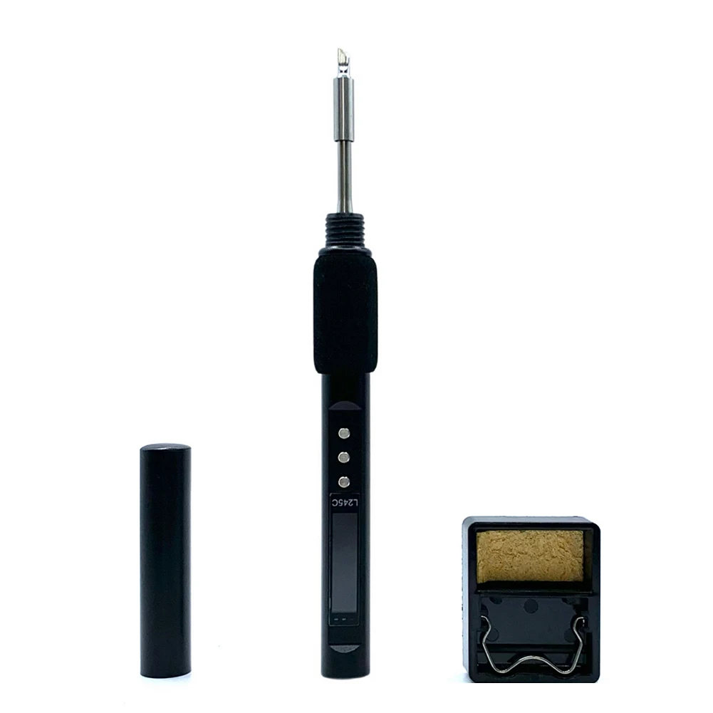 Portable 100W USB Powered Soldering Iron L210C Aluminum Alloy Design Black Finish with Precise PID Temperature Control 50C 500C
