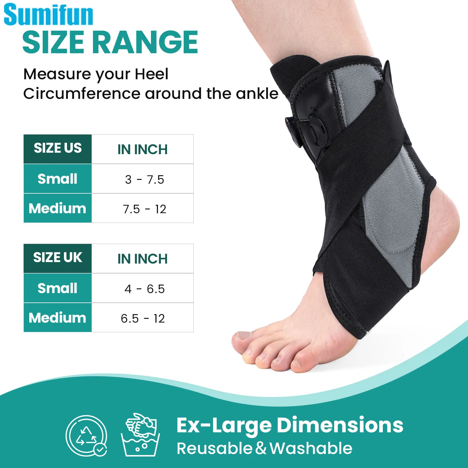

1Pcs Adjustable Ankle Support Protector Ankle Braces Bandage Straps Sports Safety Ankle Fracture Sprain Sprain Ligament Strain