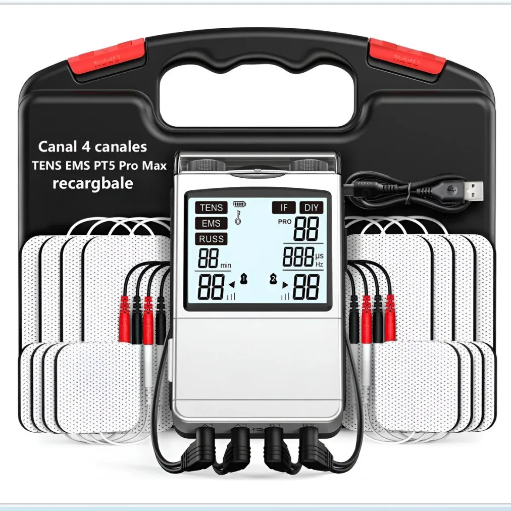 Cross-border new product 48/60 mode TENS9000 four-channel low-frequency physiotherapy massager EMS muscle stimulator