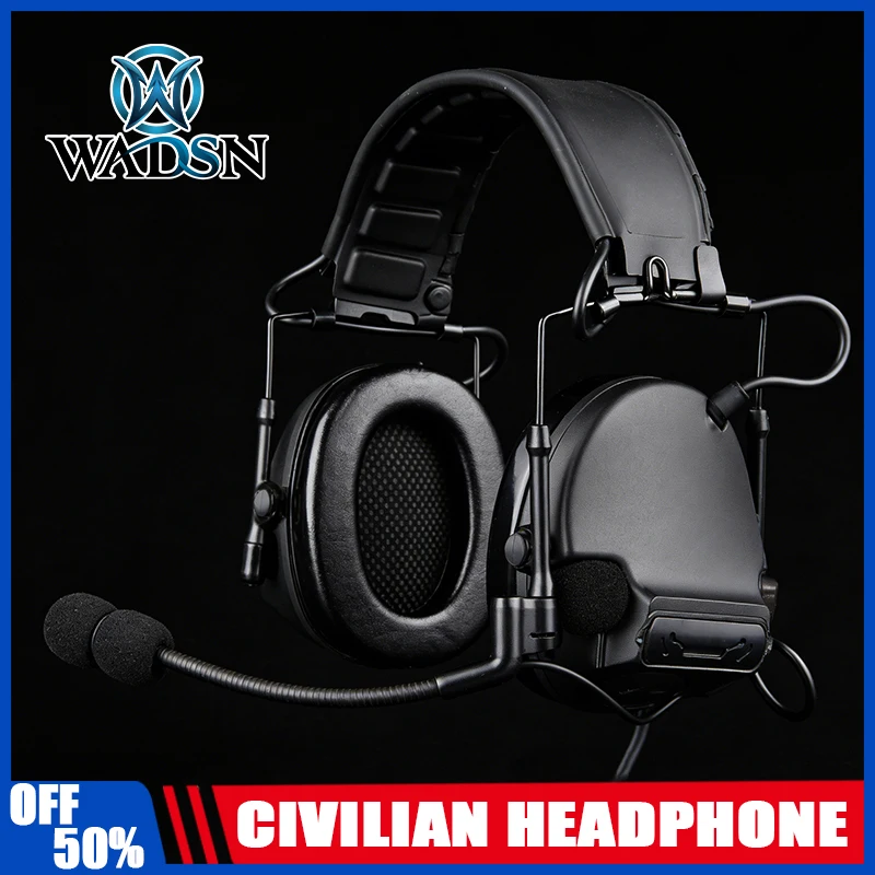 

WADSN Tactical Outdoor Hunting Headset Helmets Headphone Civilian Helmet Headphones Hunting Shooting Headset Contact function