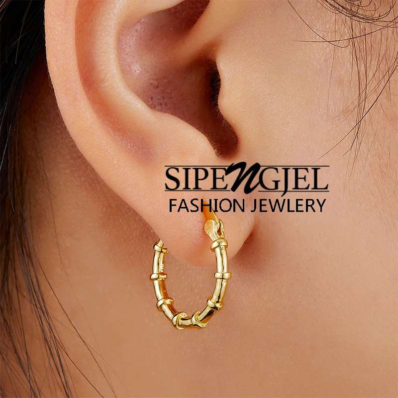 SIPENGJEL Vintage Circle Round Hoop Earrings Simple Metal Geometric Thin Hoop Earrings  Women Men Trendy Jewelry 2022