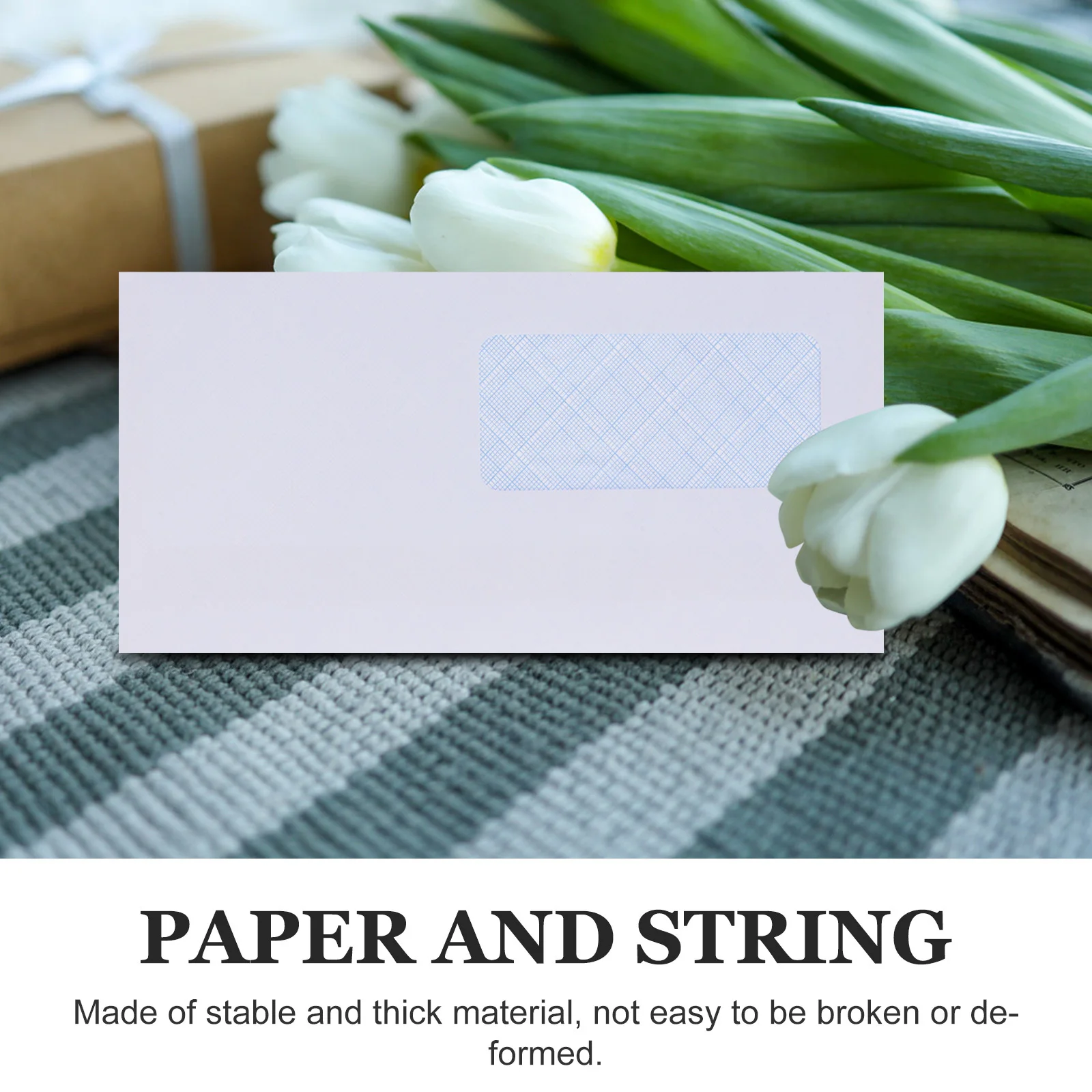 50Pcs Self-Sealing Envelopes Left Window Confidential Business Documents Invitations Simple Elegant Design Storage Envelopes