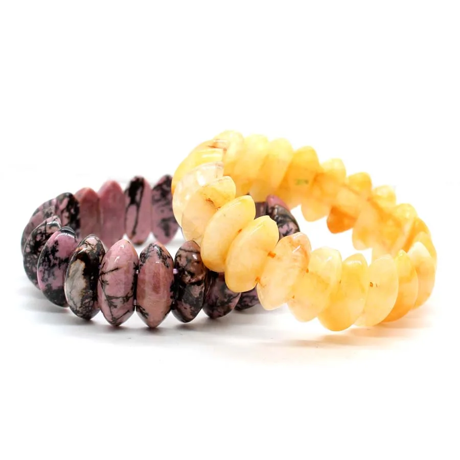 Charms Natural Healing Crystal Crescent Moon Stone Bracelets For Women Amethyst Rose Quartz Agate Choice Bracelet Men Jewelry