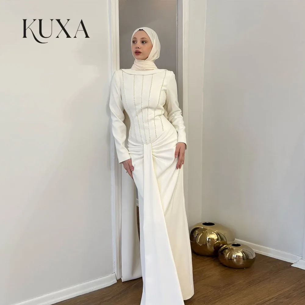 KUXA Fischschwanz-Rock Luxuriöse Elegante Partykleider für Hochzeiten Maßgeschneiderte Rundhals-Pailletten Luxuriöse Abendkleider 2026